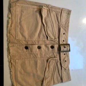 Free People: Khaki Mini Skirt